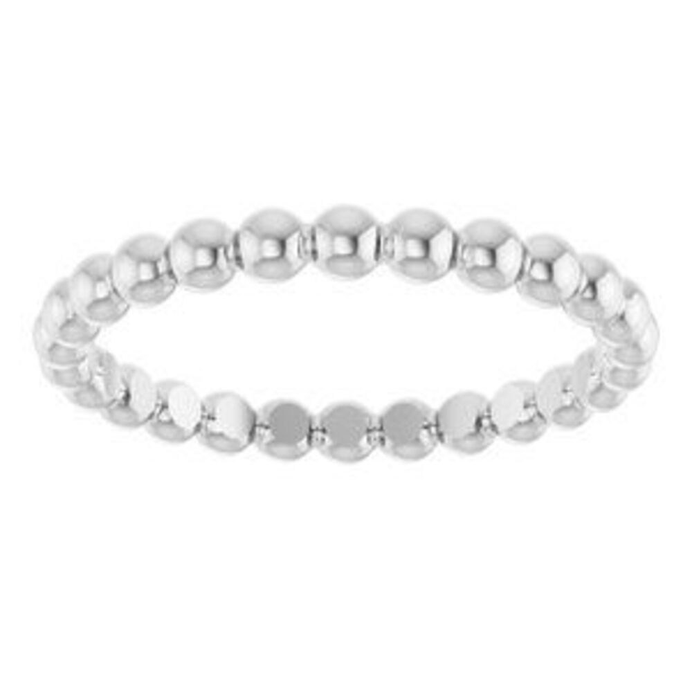 Sterling Silver Beaded Stackable Ring - image 3